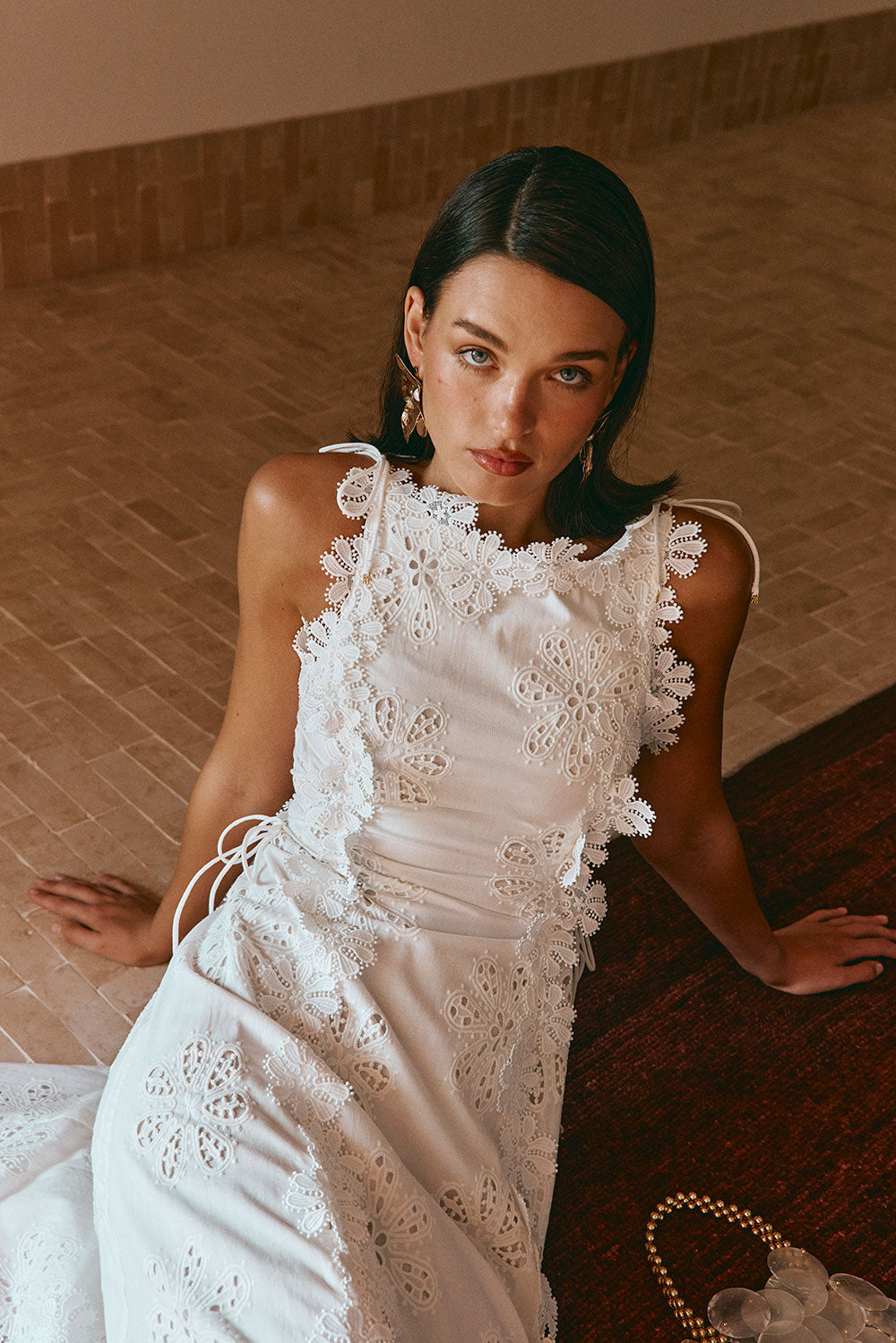 Nabalu Elowen | Women’s Lace Embroidered Midi Dress