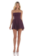 Lucy In The Sky Jacquard Fit and Flare Dress in Purple