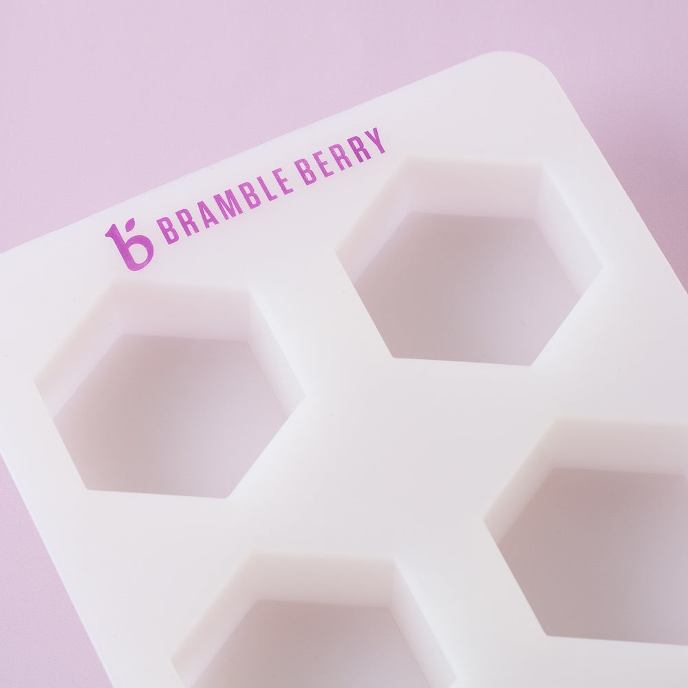 Bramble Berry 4 Cavity Hexagon Silicone Mold - 1 mold