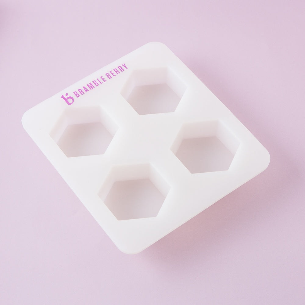Bramble Berry 4 Cavity Hexagon Silicone Mold - 1 mold