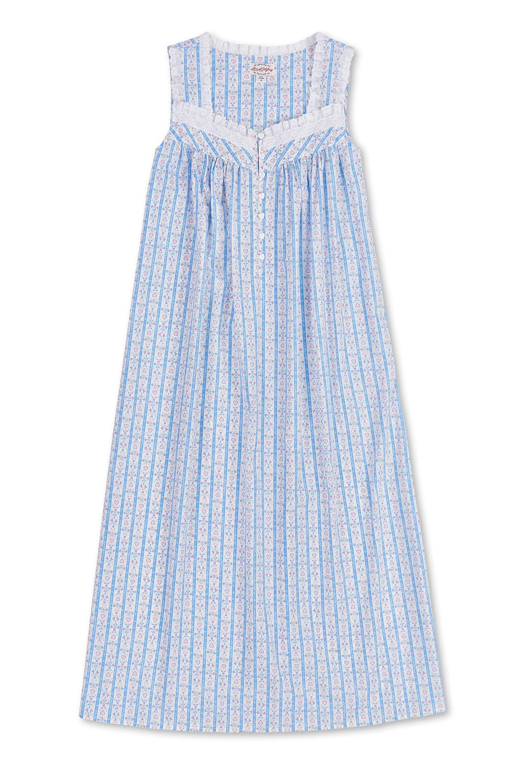 Lanz of Salzburg Women's Tyrolean Heart Cotton Long Nightgown