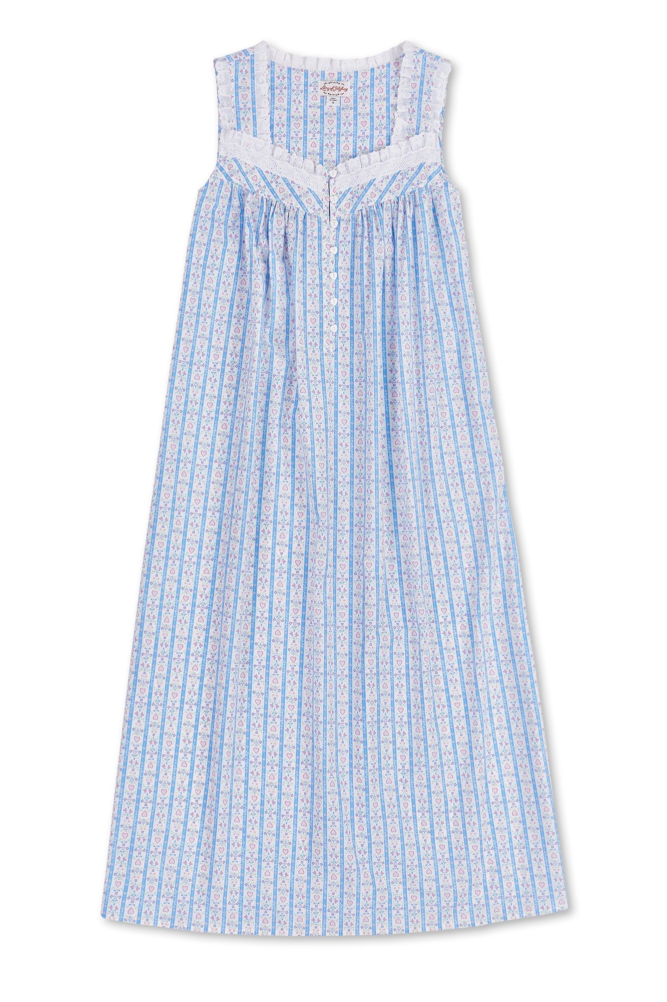 Lanz of Salzburg Women's Tyrolean Heart Cotton Long Nightgown