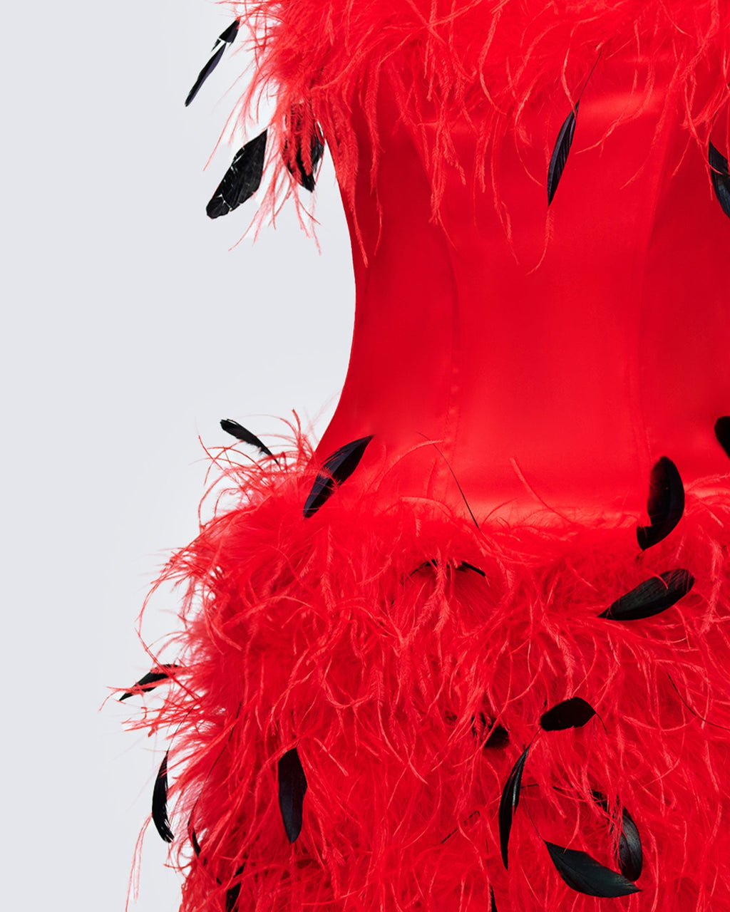 Meadow Feather Backless Mini Dress