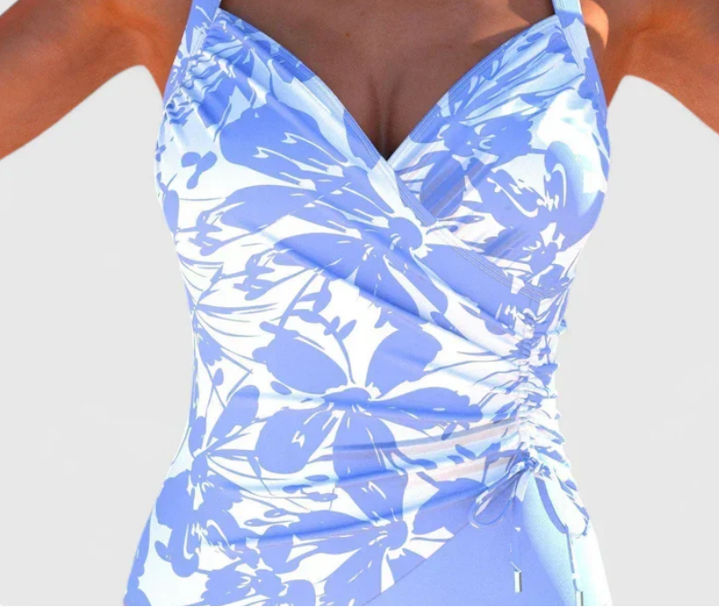 Nabalu Elvara | Women’s Striped Wrap One Piece Swimsuit