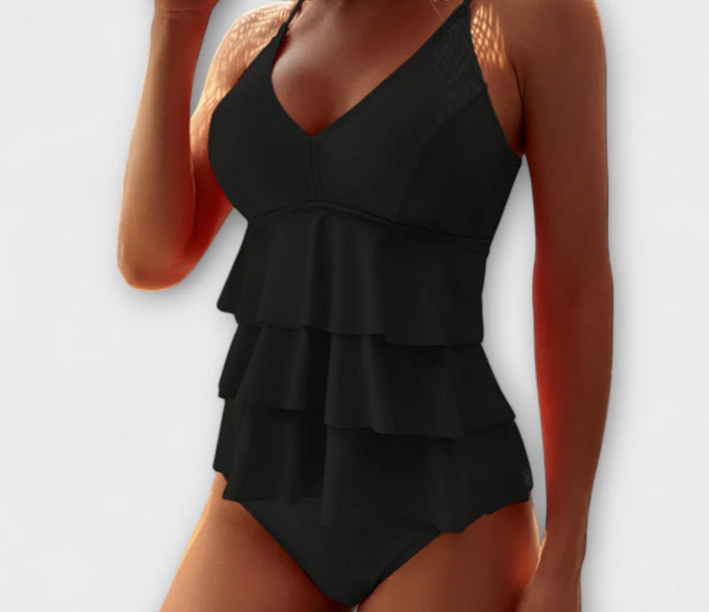 Nabalu Caliryn | Women’s Ruffled V-Neck Tankini Swimsuit