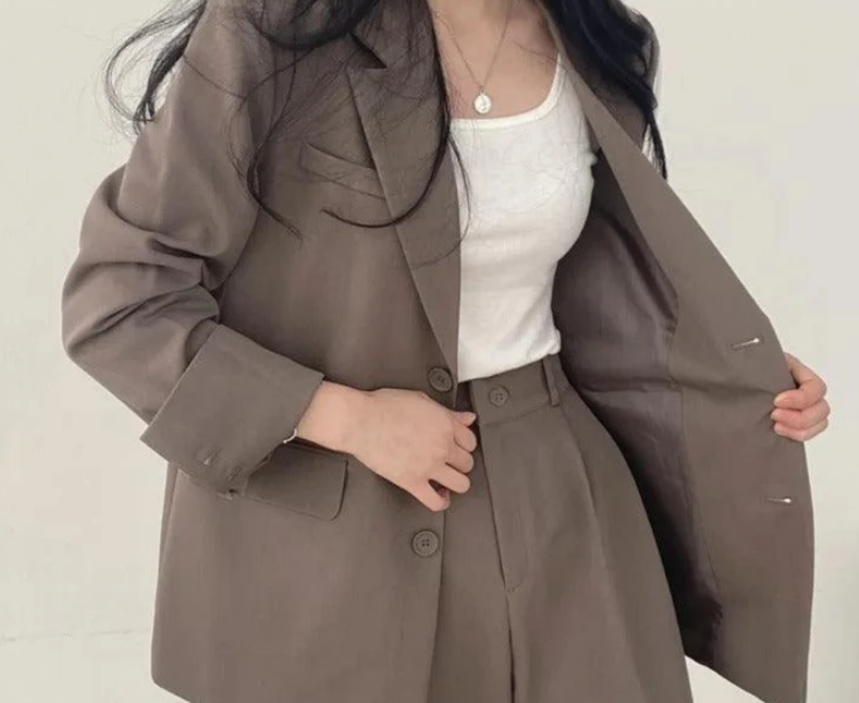 Nabalu Women’s Elegant Evening Set – Tailored Blazer and Wide Leg Pants