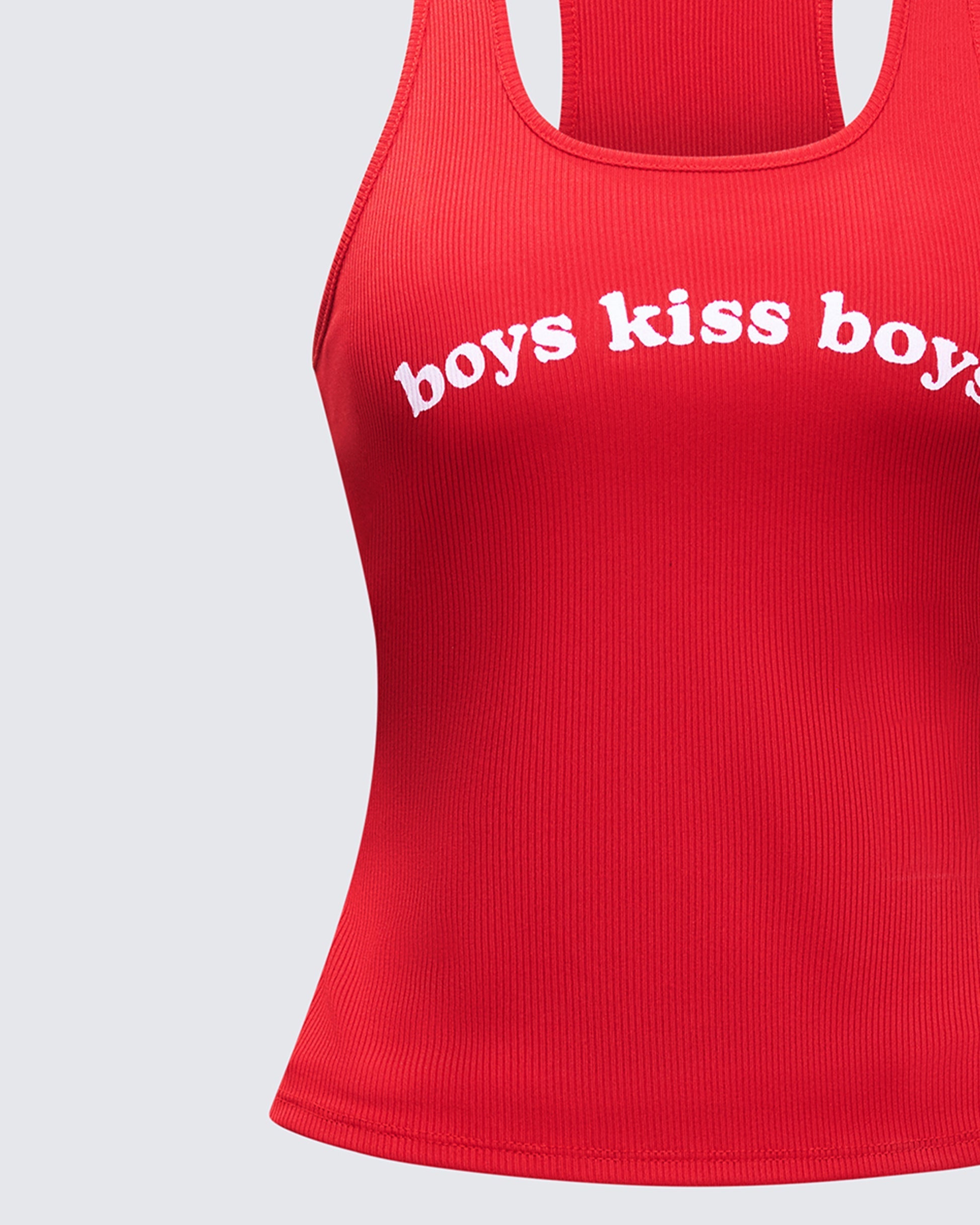 Finesse Noel Red Ribbed Slogan Tank