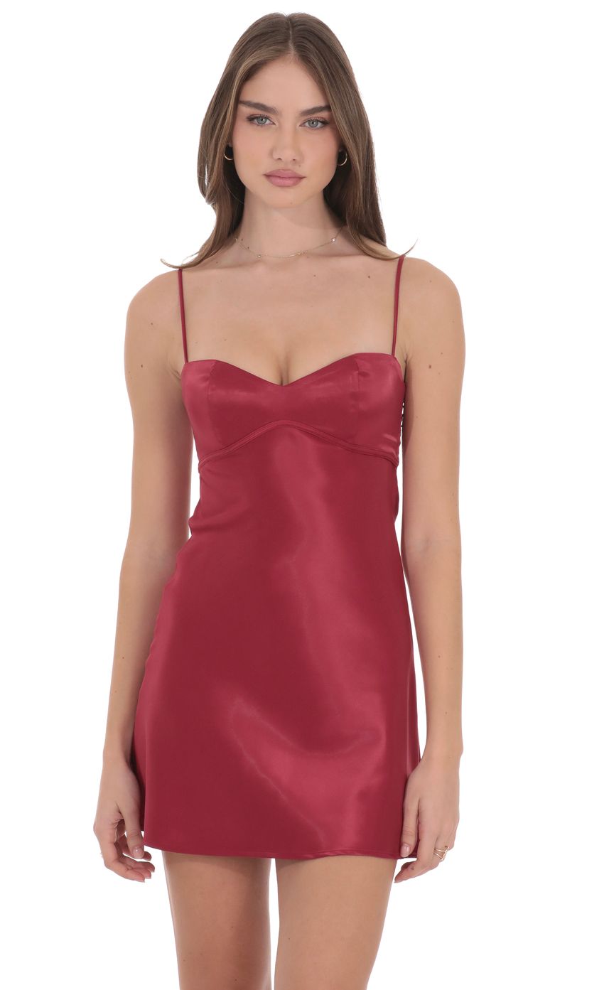 Lucy In The Sky Satin Sweetheart Neck Dress
