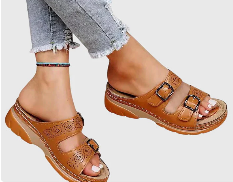 Nabalu Elena | Supportive Orthopedic Slide Sandals with Buckle Straps