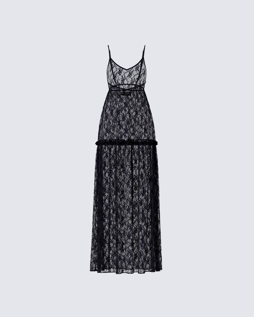 Marina Black Lace Sheer Maxi Dress