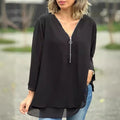Nabalu Solmira | Women’s Relaxed Zip Front Tunic Blouse