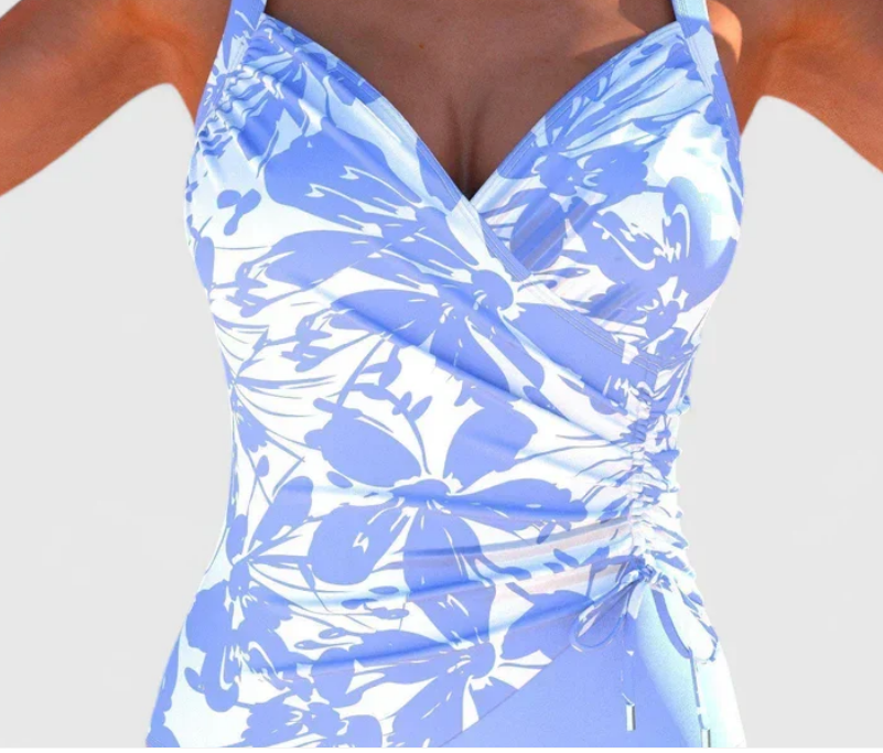Nabalu Marivelle | Women’s Ruched Striped One-Piece Swimsuit
