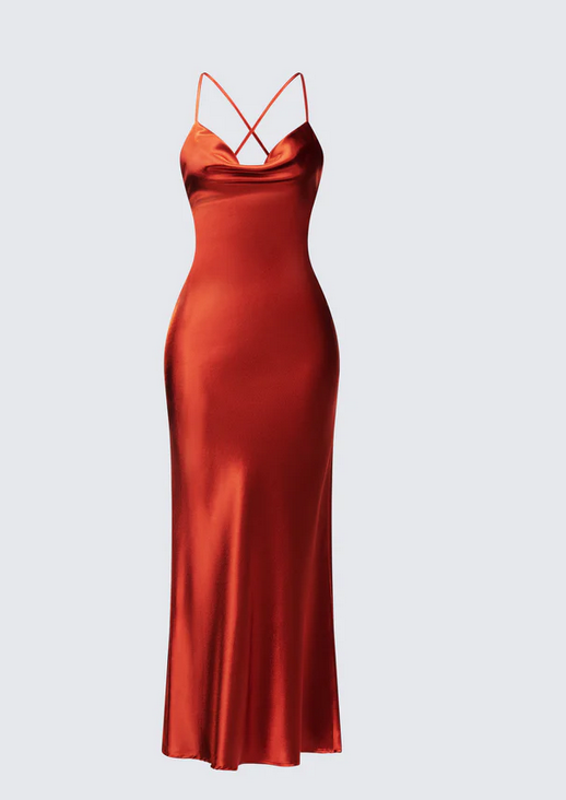 Finesse Elspeth Satin Bias Slip Maxi Dress