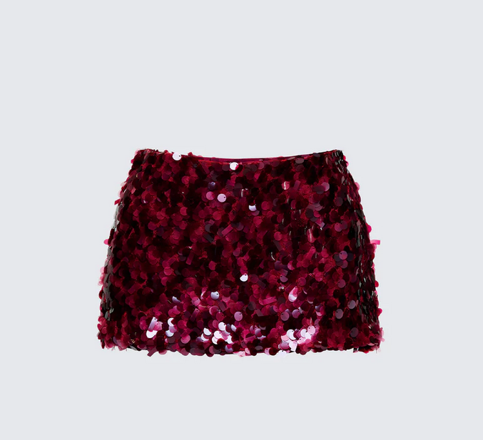 Finesse Twila Shell Sequin Mini Skirt