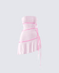 Ilona Pink Jersey Satin Tie Top