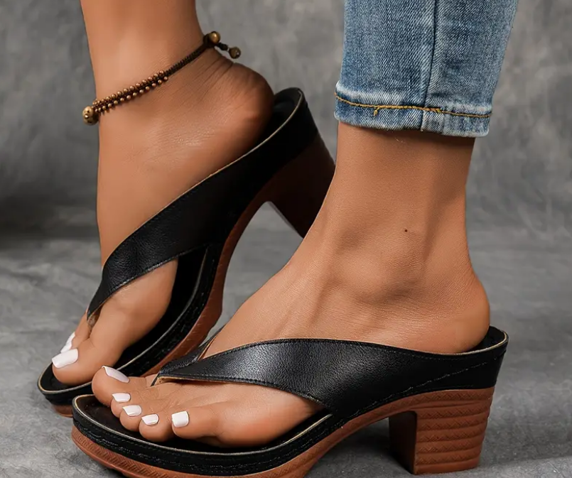 Nabalu Riley | Summer Heeled Slide Sandals with Strap