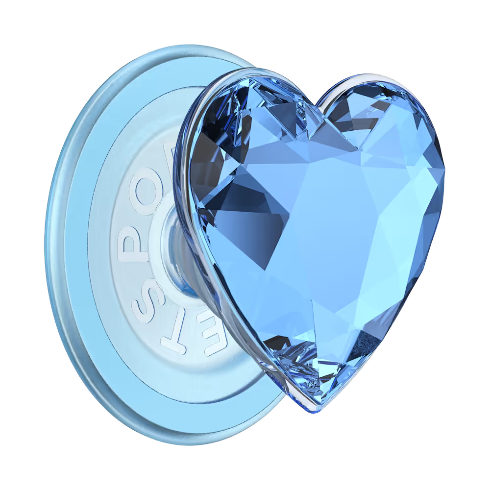 PopSockets Crystal Heart Black Glitter - MagSafe PopGrip