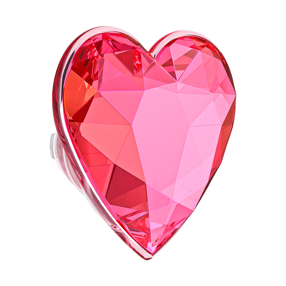 PopSockets Crystal Heart Black Glitter - MagSafe PopGrip