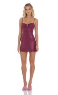 Lucy In The Sky Foil Embellished Dress in Plum