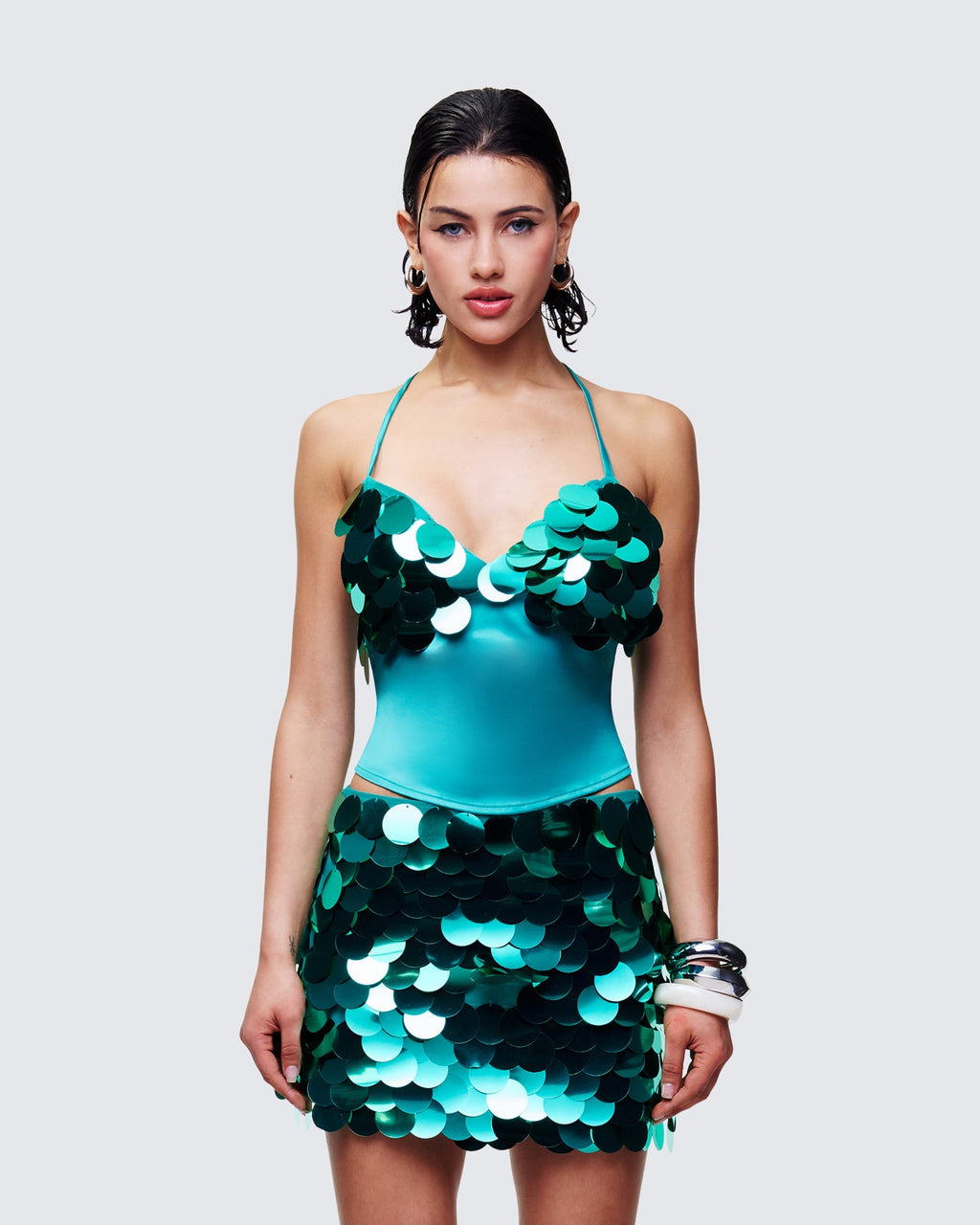 Finesse Pearle Disc Sequin Cami Top
