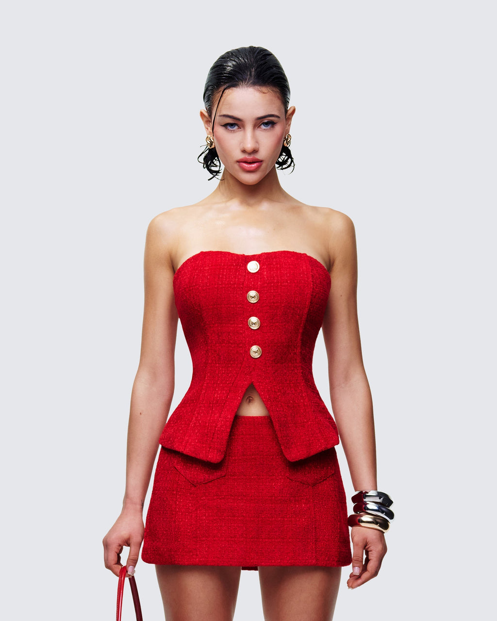Finesse Nomi Tweed Bandeau Top