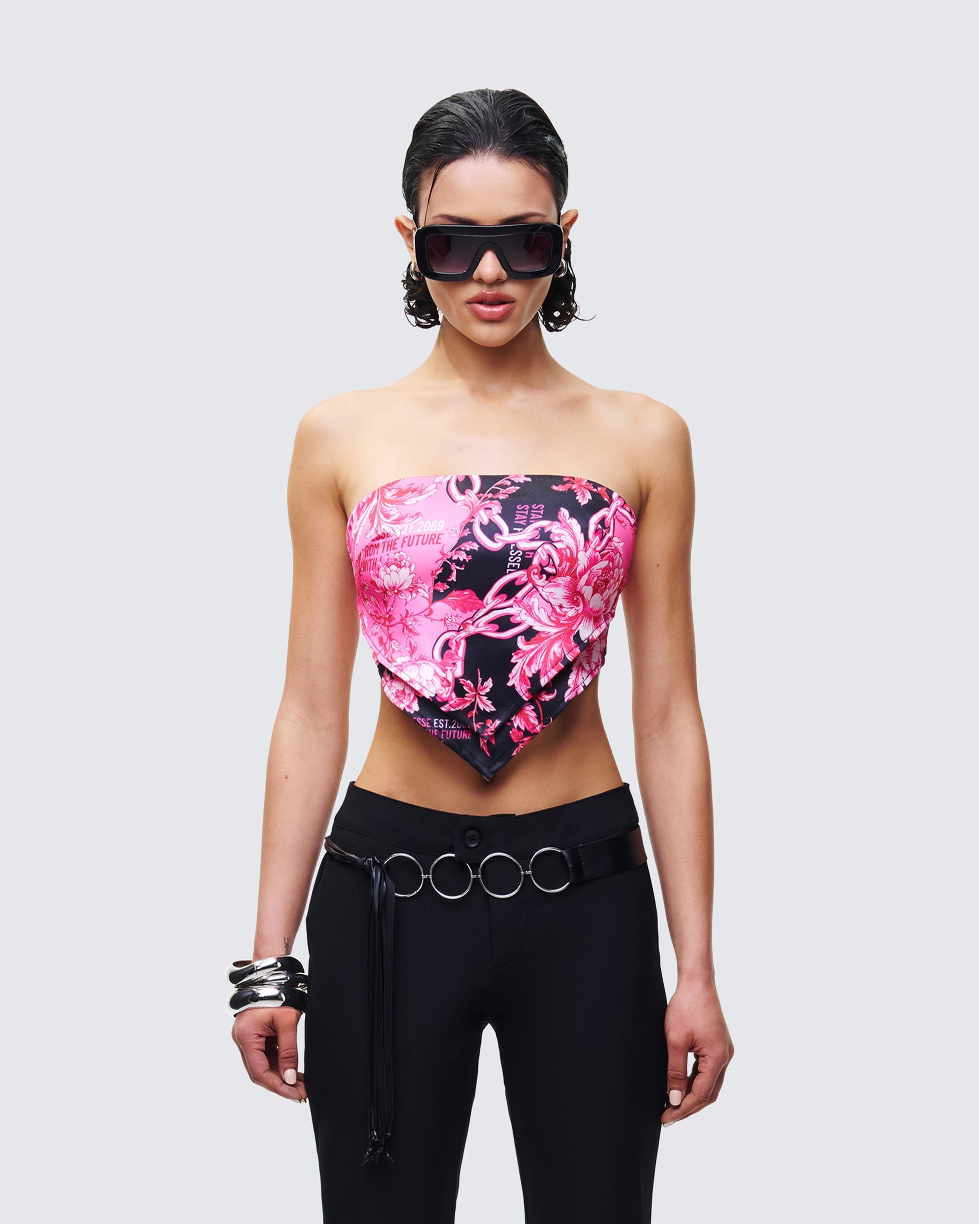 Finesse Elix Multi Printed Bandeau Top