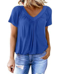 Nabalu Elowyn | Women’s V-Neck Short Sleeve Relaxed Blouse 2