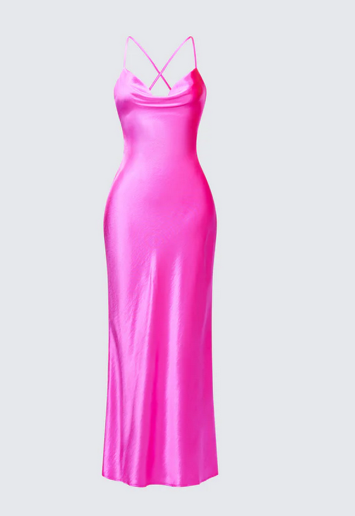 Finesse Elspeth Satin Bias Slip Maxi Dress