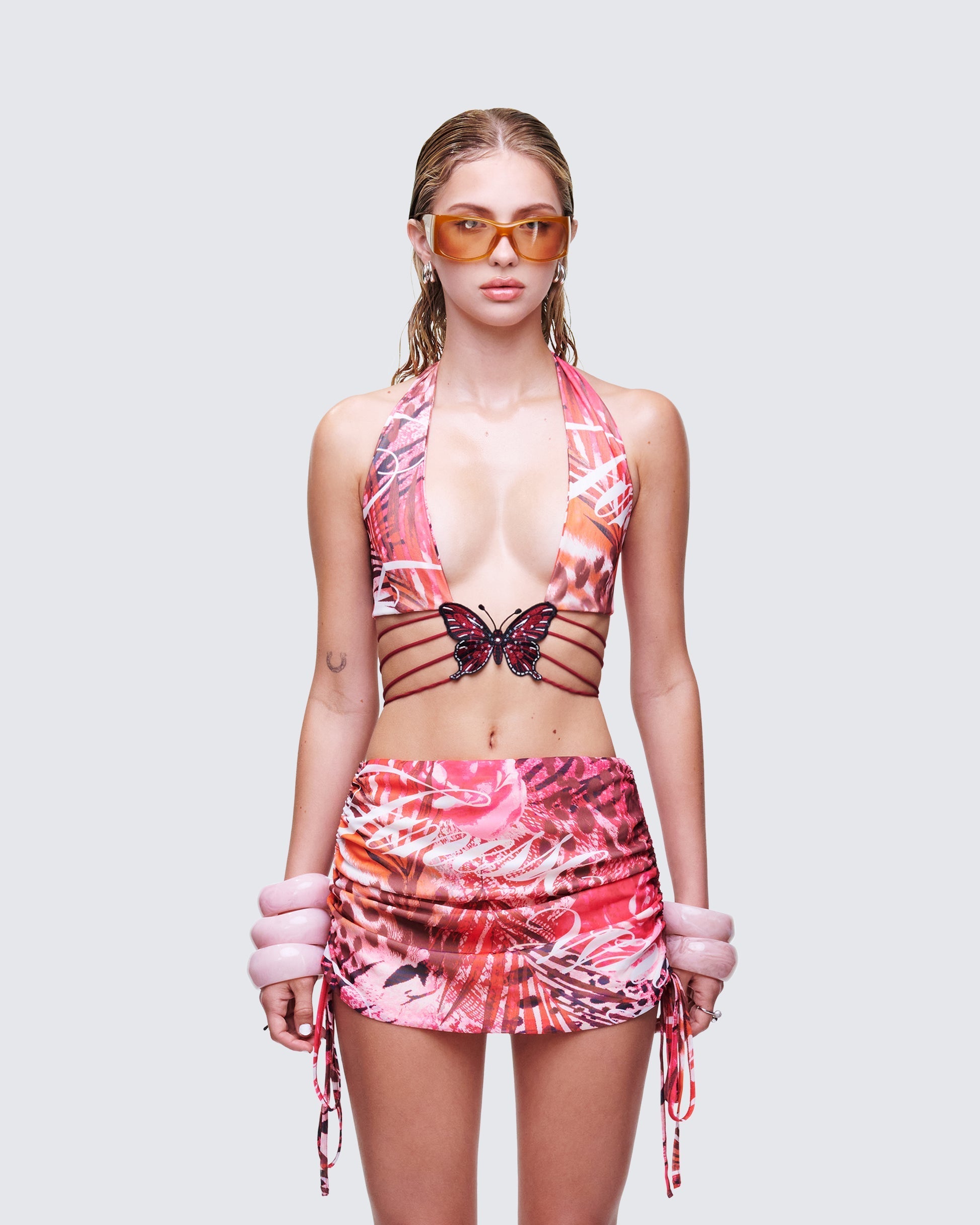 Finesse Cece Printed Halterneck Top