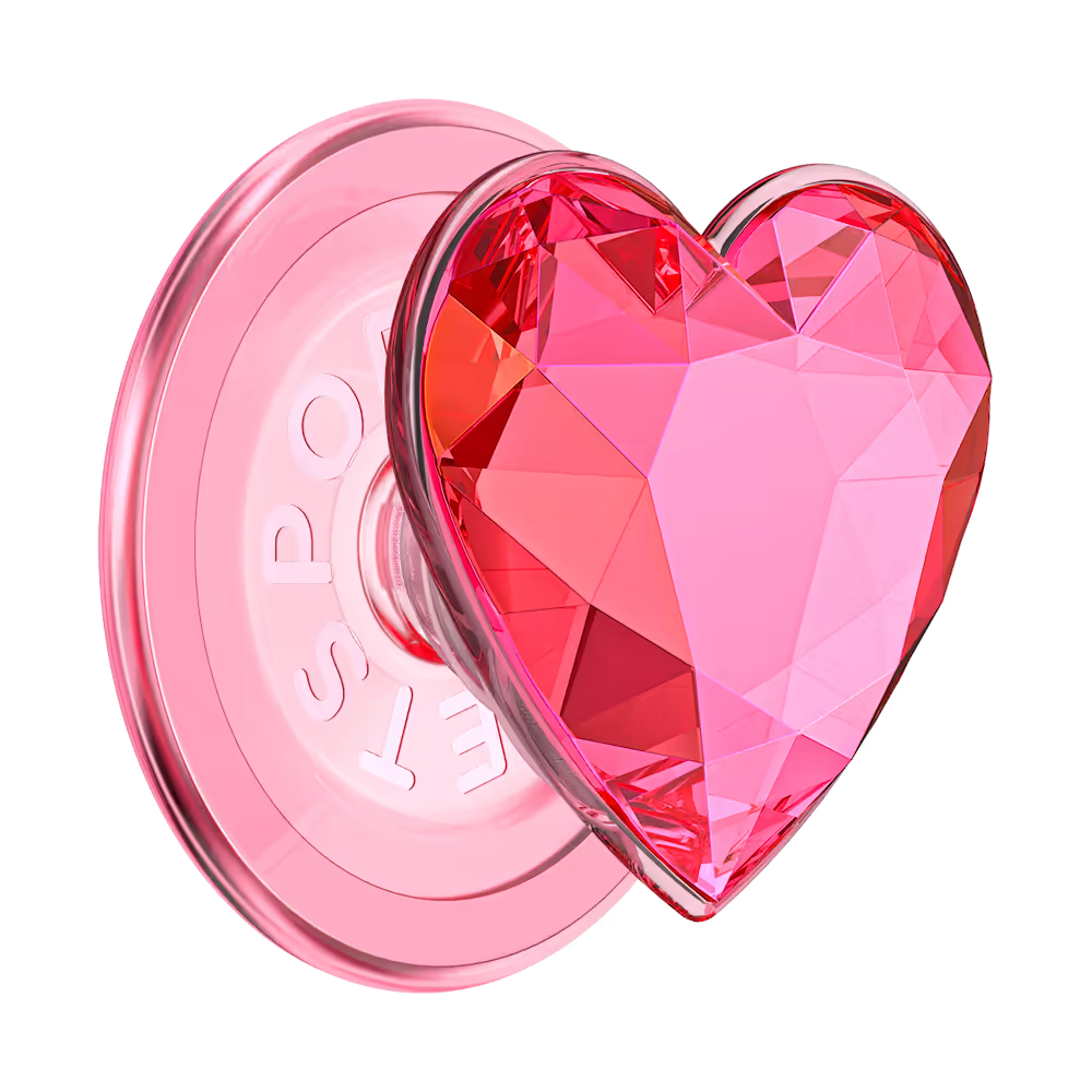 PopSockets Crystal Heart Black Glitter - MagSafe PopGrip