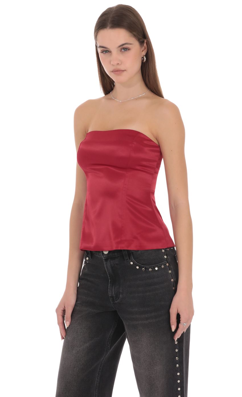 Lucy In The Sky Anastasia Strapless Satin Top