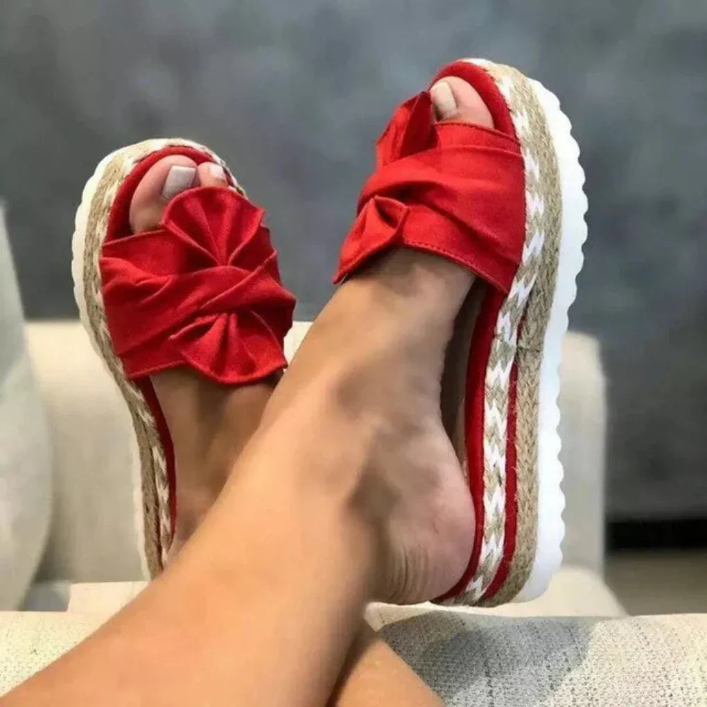 Nabalu Brisavelle | Women’s Platform Slides with Bow Detail