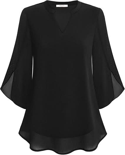 Nabalu Arielle | Women’s V-Neck Flutter Sleeve Relaxed Blouse
