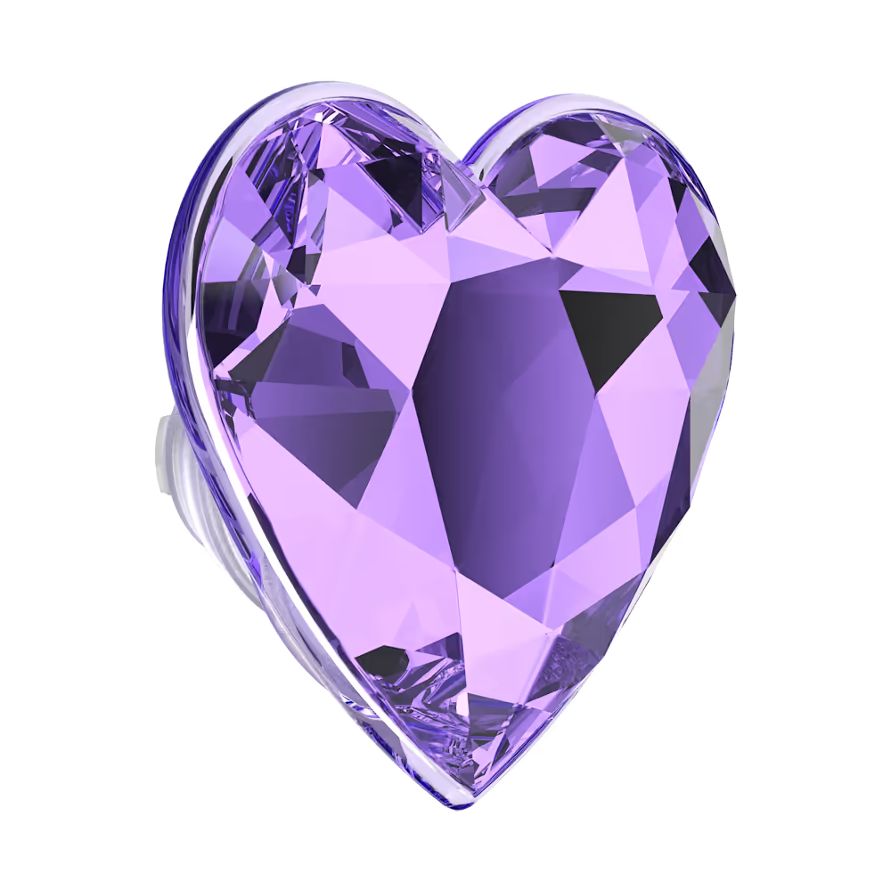 PopSockets Crystal Heart Black Glitter - MagSafe PopGrip