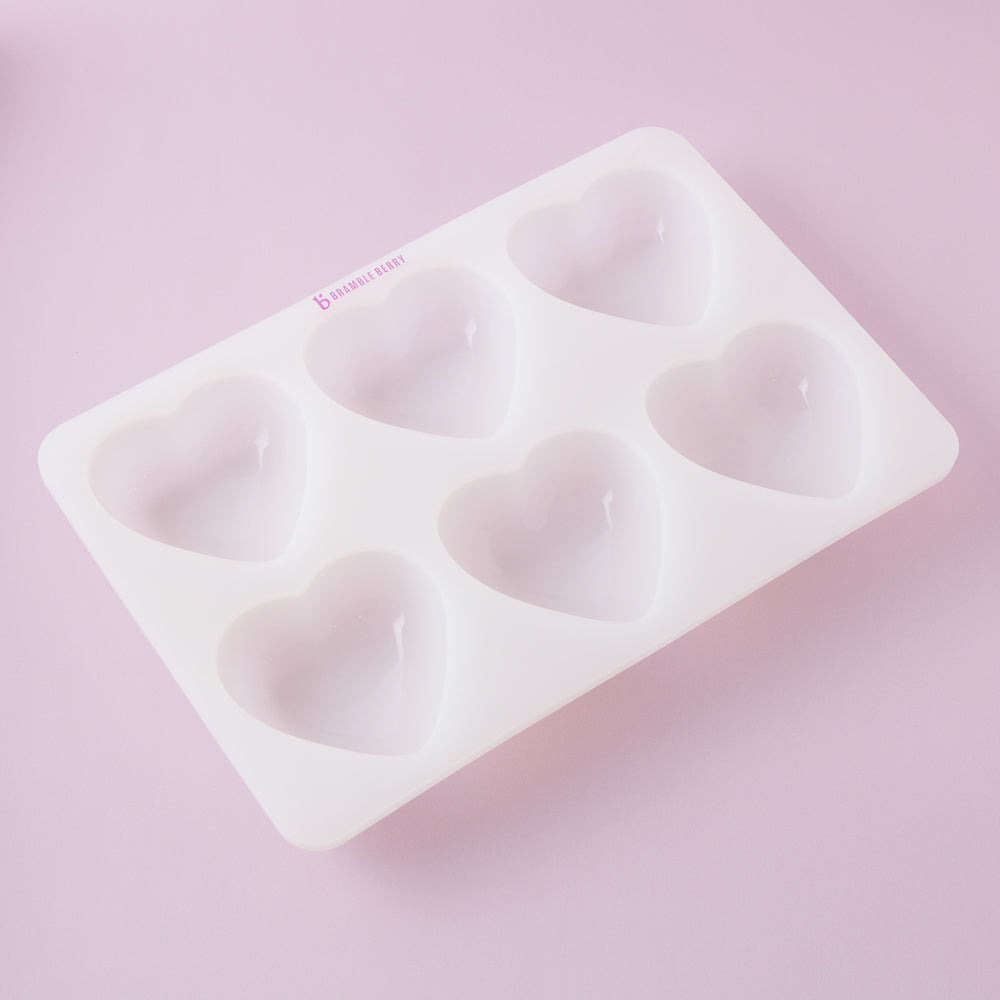 Bramble Berry 6 Cavity Heart Silicone Mold
