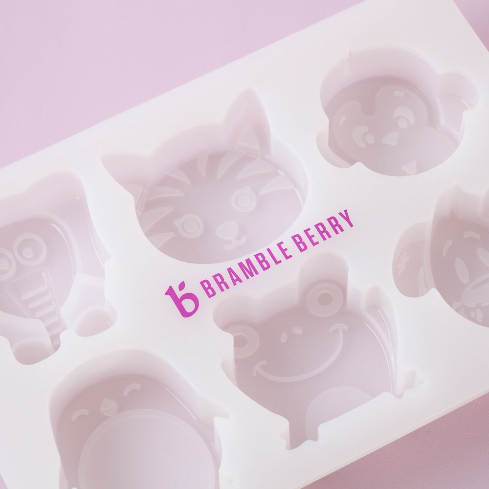 Bramble Berry 6 Cavity Kids Animals Silicone Mold