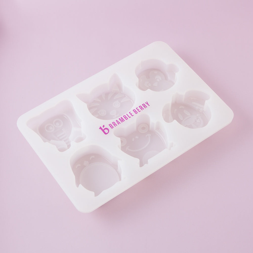 Bramble Berry 6 Cavity Kids Animals Silicone Mold