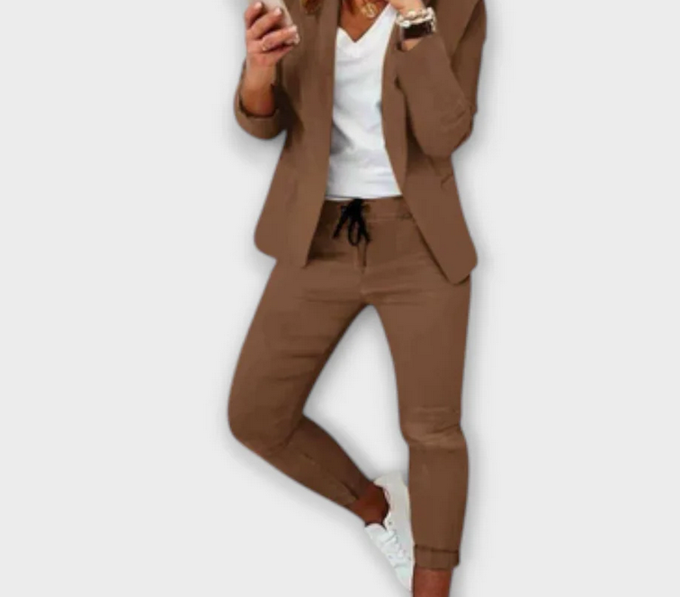 Nabalu Women’s Tailored Blazer Suit Set – Structured Fit Two Piece Set