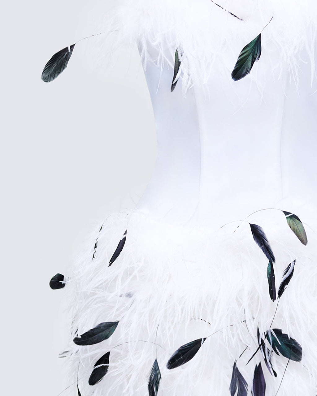 Meadow Feather Backless Mini Dress