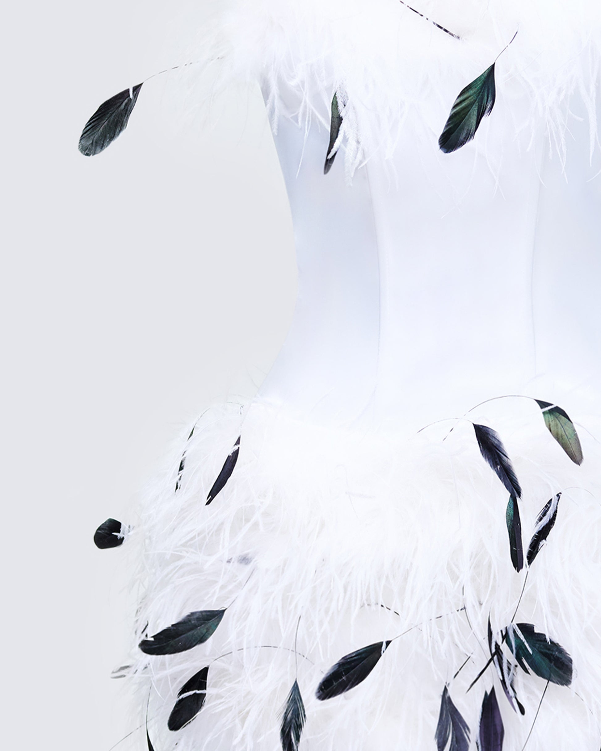 Meadow Feather Backless Mini Dress