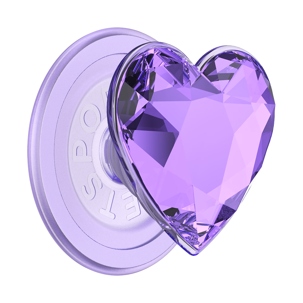 PopSockets Crystal Heart Black Glitter - MagSafe PopGrip