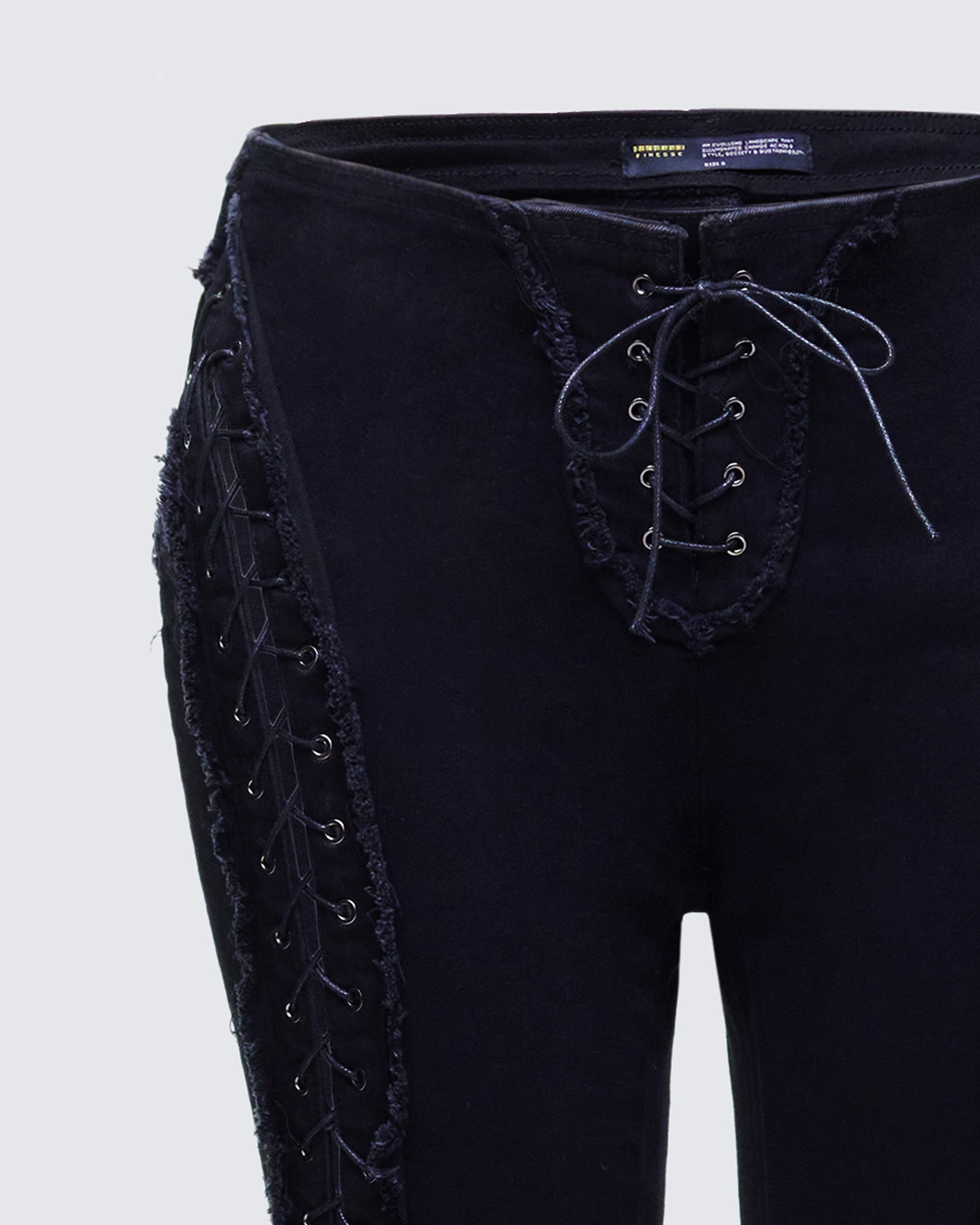 Finesse Genoveva Denim Lace Up Jeans