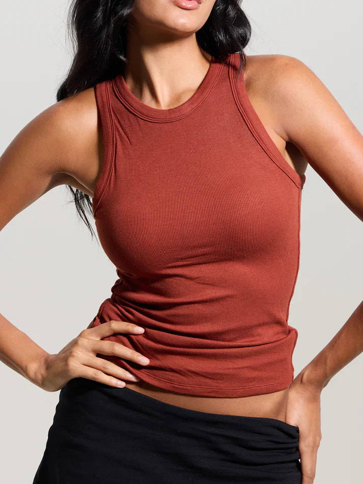 Klassy Chunky Binding Ribbed High Neck Brami (Full Length)
