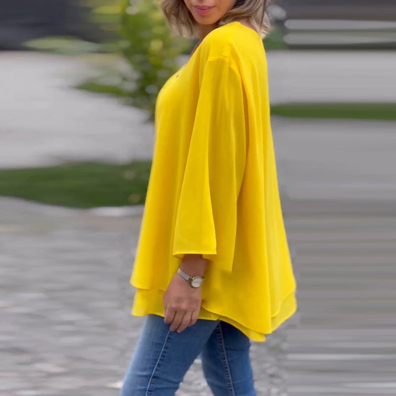 Nabalu Solmira | Women’s Relaxed Zip Front Tunic Blouse