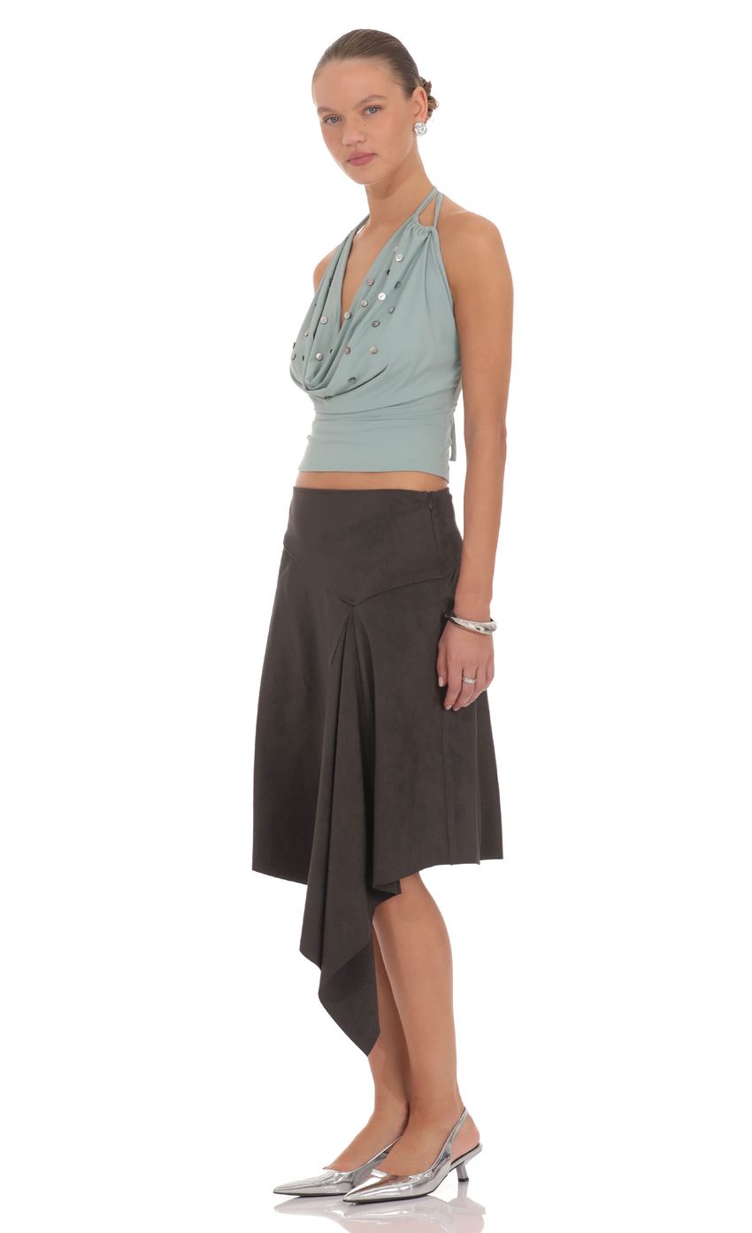 Lucy In The Sky Lila Suede Midi Skirt