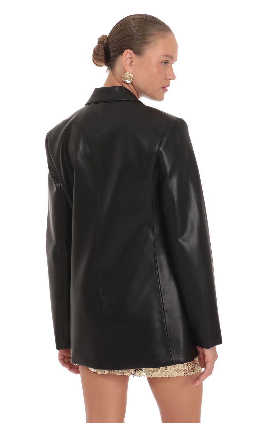 Lucy In The Sky Maria Faux Leather Blazer
