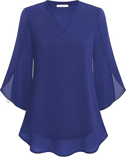 Nabalu Arielle | Women’s V-Neck Flutter Sleeve Relaxed Blouse