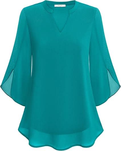 Nabalu Arielle | Women’s V-Neck Flutter Sleeve Relaxed Blouse