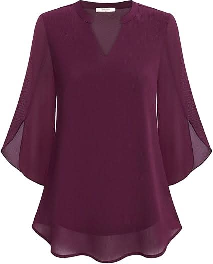 Nabalu Arielle | Women’s V-Neck Flutter Sleeve Relaxed Blouse