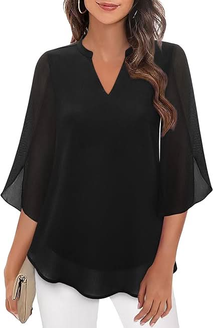 Nabalu Arielle | Women’s V-Neck Flutter Sleeve Relaxed Blouse